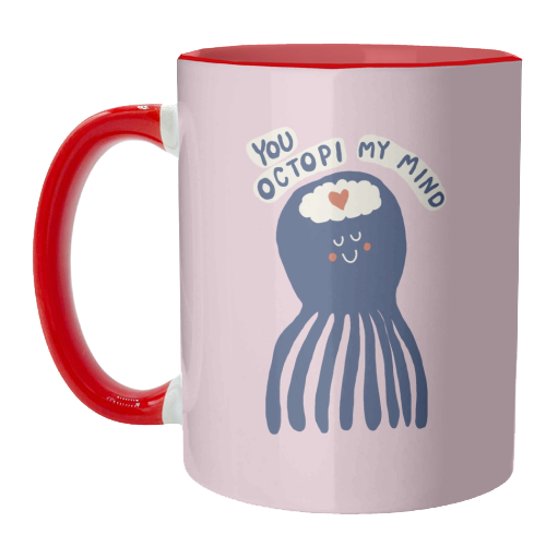 Cute Octopus Love - unique mug by Giddy Kipper