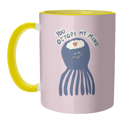 Cute Octopus Love - unique mug by Giddy Kipper