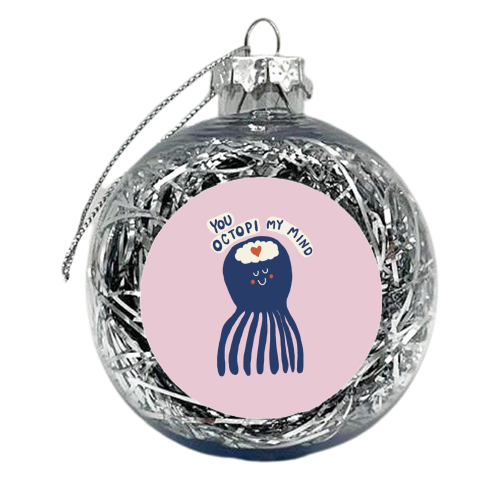 Cute Octopus Love - xmas bauble by Giddy Kipper