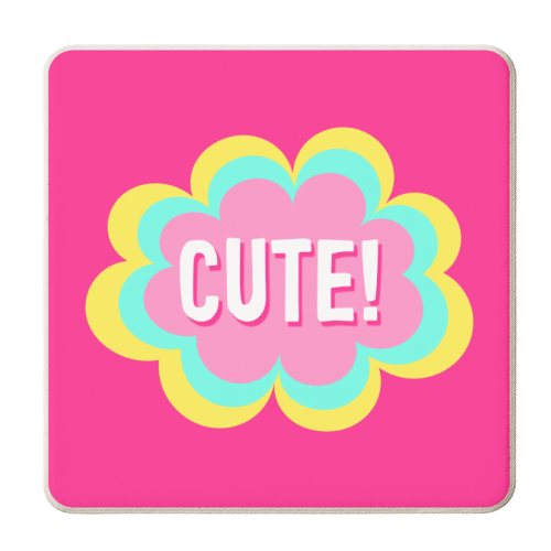 Cute! - personalised beer coaster by Adam Regester