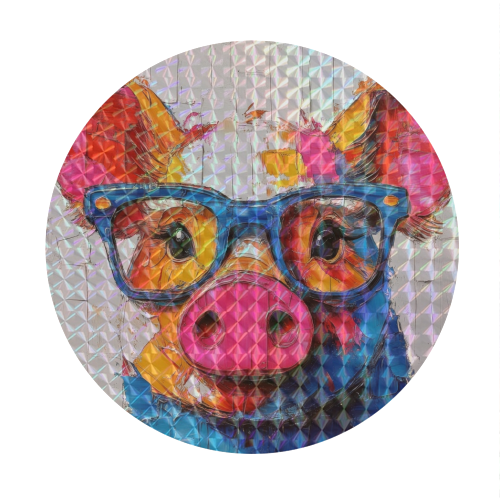 Cute Pig - Circle Sticker by DejaReve