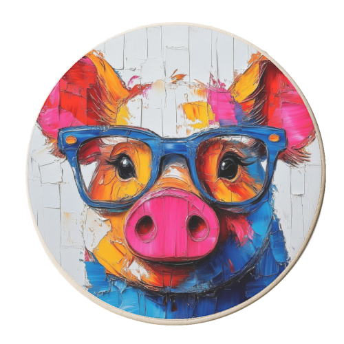 Cute Pig - personalised beer coaster by DejaReve