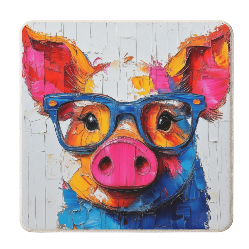 Cute Pig - personalised beer coaster by DejaReve