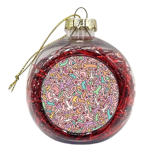 Cute pink penis pastel - xmas bauble by andrea zuza