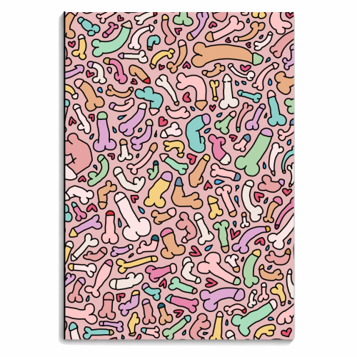 Cute pink penis pastel - personalised A4, A5, A6 notebook by andrea zuza