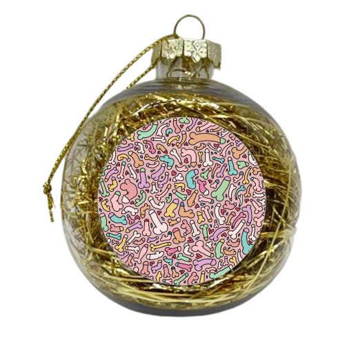 Cute pink penis pastel - xmas bauble by andrea zuza