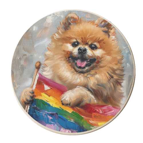 Cute Puppy Celebrating - personalised beer coaster by DejaReve