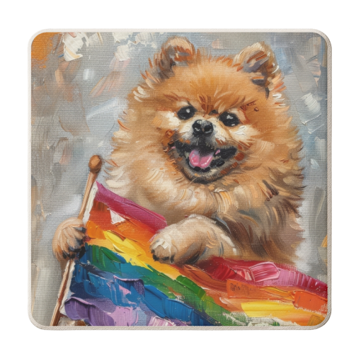 Cute Puppy Celebrating - personalised beer coaster by DejaReve