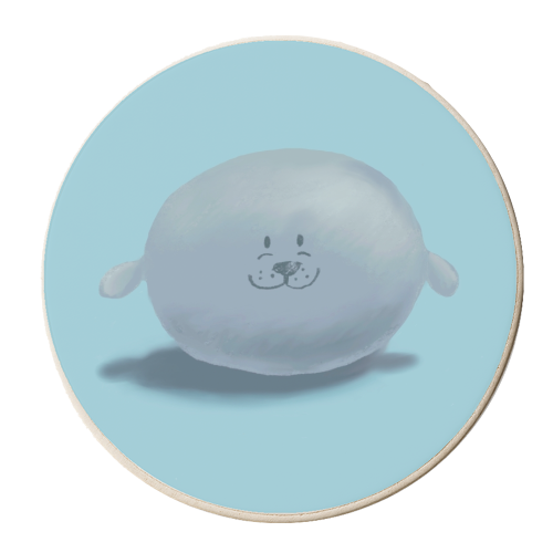 Cute Seal - personalised beer coaster by Giddy Kipper