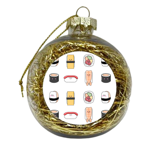 Cute Sushi Pattern - xmas bauble by Adam Regester