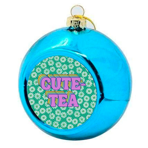 Cute-Tea - colourful christmas bauble by Nida Designs