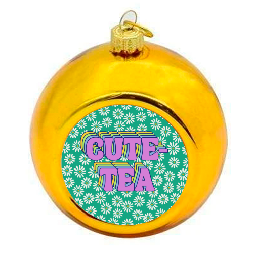 Cute-Tea - colourful christmas bauble by Nida Designs
