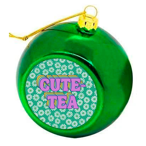 Cute-Tea - colourful christmas bauble by Nida Designs