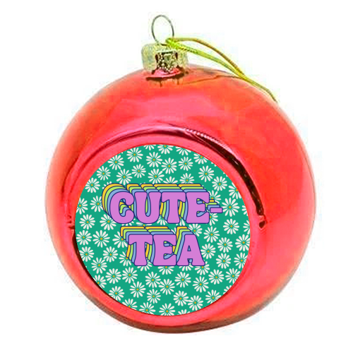 Cute-Tea - colourful christmas bauble by Nida Designs