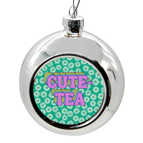 Cute-Tea - colourful christmas bauble by Nida Designs