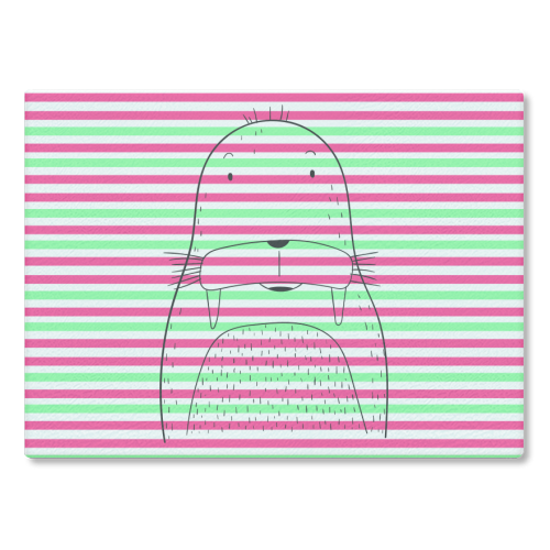 cute walrus - glass chopping board by Anastasios Konstantinidis