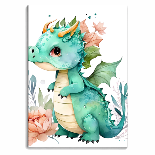 cute watercolor dino - personalised A4, A5, A6 notebook by haris kavalla