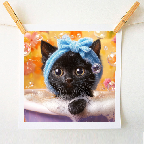 Cutie in the bathtub - A1 - A4 art print by DejaReve