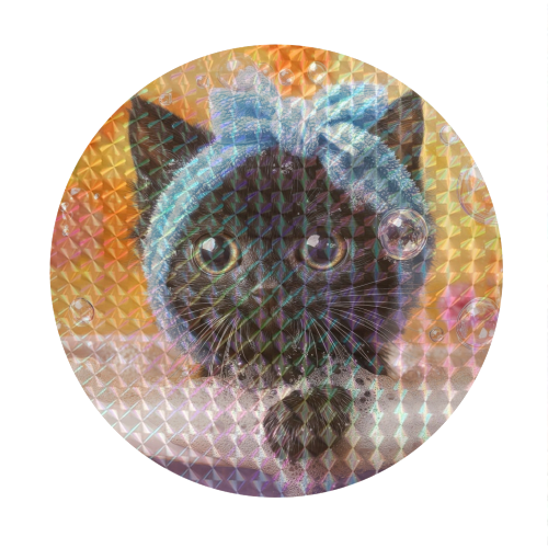 Cutie in the bathtub - Circle Sticker by DejaReve