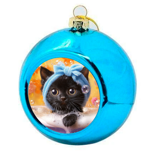 Cutie in the bathtub - colourful christmas bauble by DejaReve