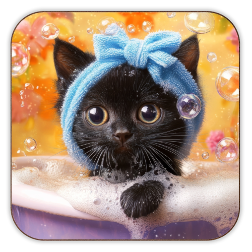 Cutie in the bathtub - personalised beer coaster by DejaReve