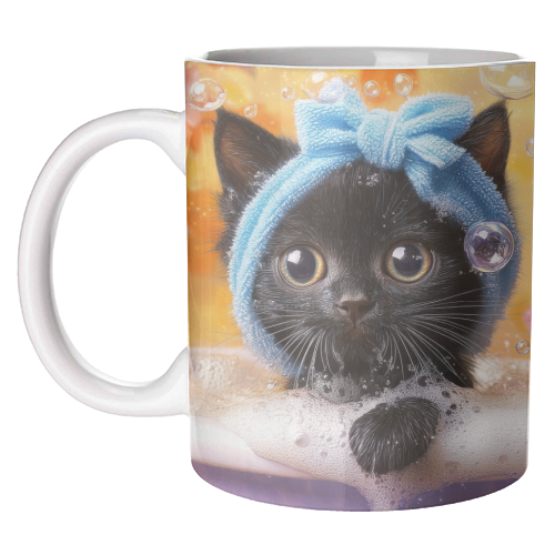 Cutie in the bathtub - unique mug by DejaReve