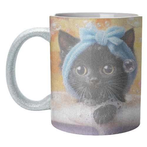 Cutie in the bathtub - unique mug by DejaReve