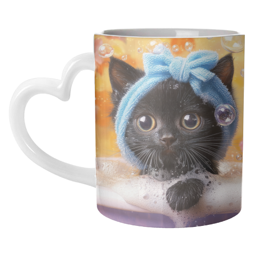 Cutie in the bathtub - unique mug by DejaReve
