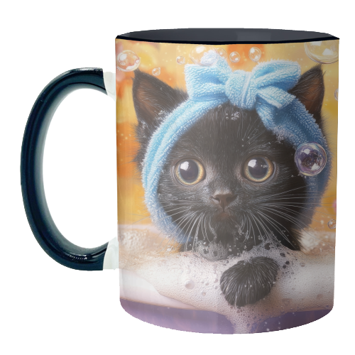 Cutie in the bathtub - unique mug by DejaReve