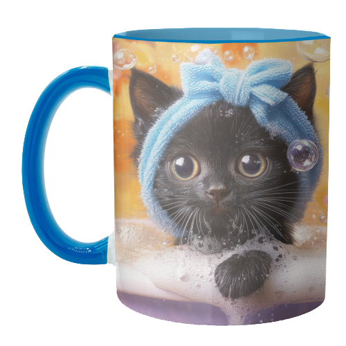 Cutie in the bathtub - unique mug by DejaReve