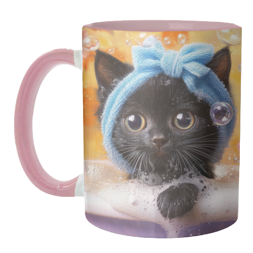 Cutie in the bathtub - unique mug by DejaReve