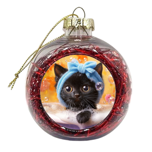 Cutie in the bathtub - xmas bauble by DejaReve
