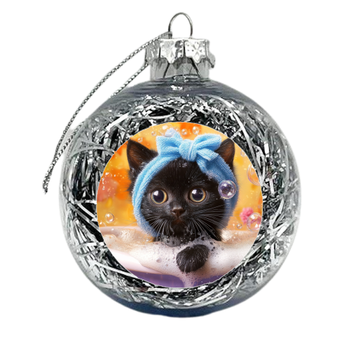Cutie in the bathtub - xmas bauble by DejaReve
