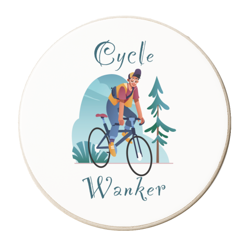 Cycle wanker - cyclist - male - funny, humour, joke - personalised beer coaster by UKVanlife
