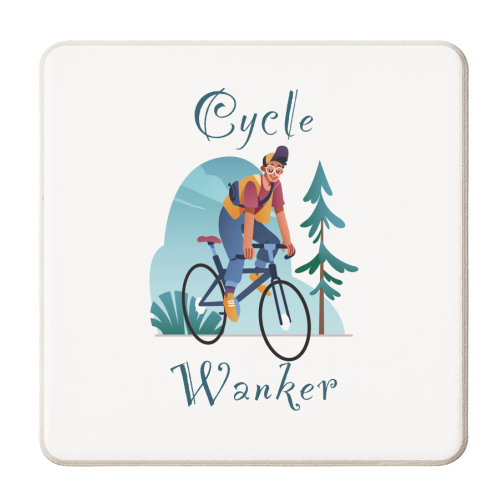 Cycle wanker - cyclist - male - funny, humour, joke - personalised beer coaster by UKVanlife