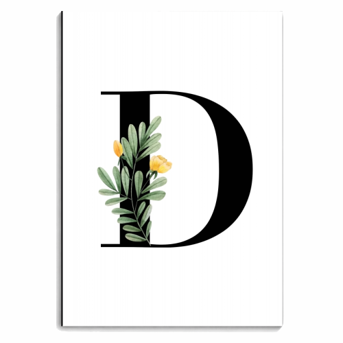D Floral Letter Initial - personalised A4, A5, A6 notebook by Toni Scott
