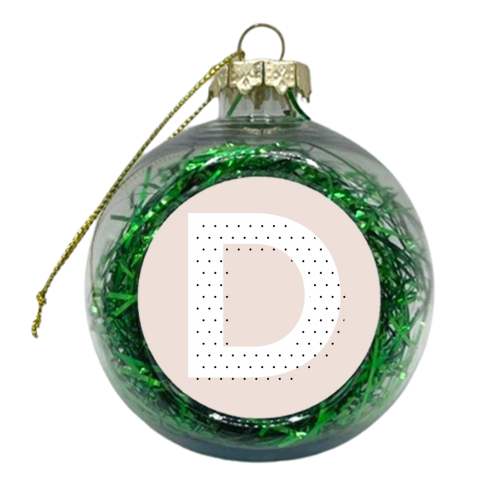 D Polka Dot Initial - xmas bauble by Toni Scott