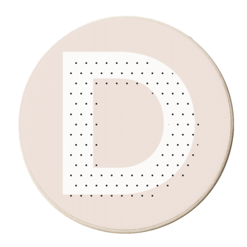 D Polka Dot Initial - personalised beer coaster by Toni Scott