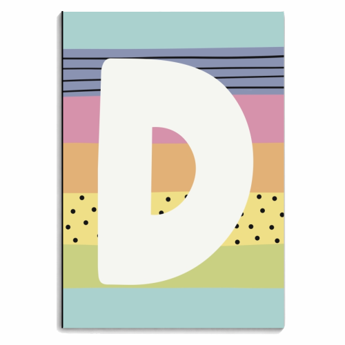 D - rainbow colours personalised initial - personalised A4, A5, A6 notebook by Giddy Kipper