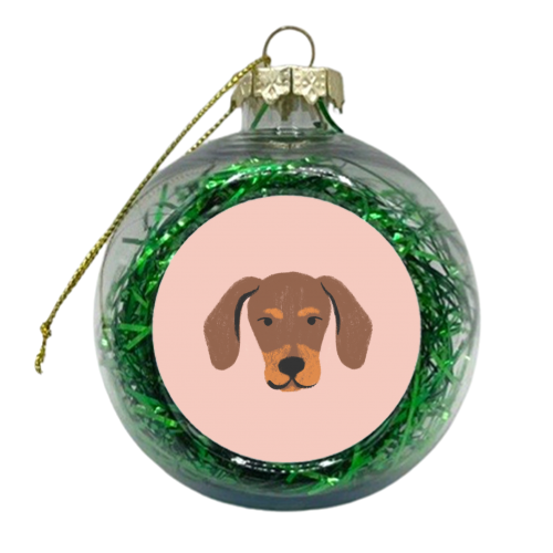 Dachshund Cute dog - xmas bauble by Catalina Williams