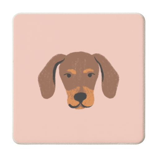 Dachshund Cute dog - personalised beer coaster by Catalina Williams