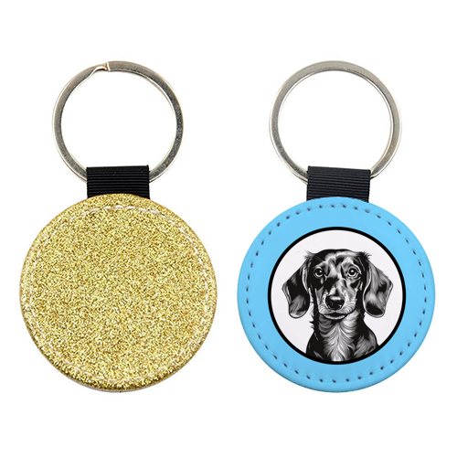 Dachshund Dog Cameo Style Portrait - keyring by Adam Regester