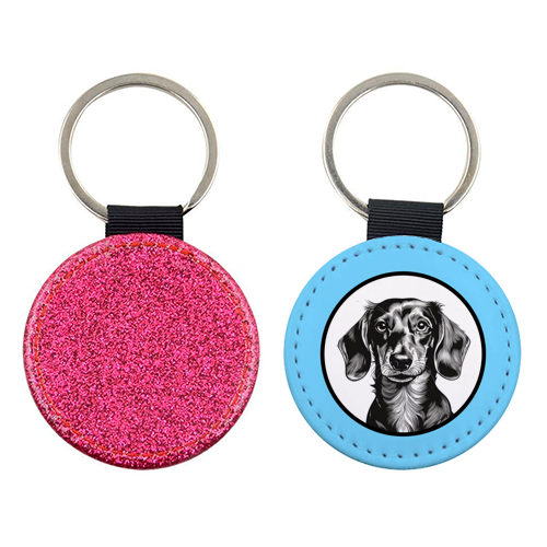 Dachshund Dog Cameo Style Portrait - keyring by Adam Regester