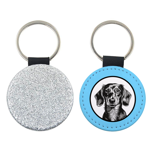 Dachshund Dog Cameo Style Portrait - keyring by Adam Regester