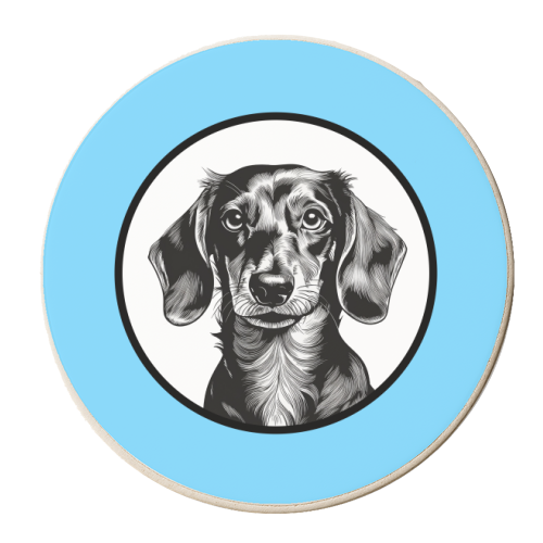 Dachshund Dog Cameo Style Portrait - personalised beer coaster by Adam Regester