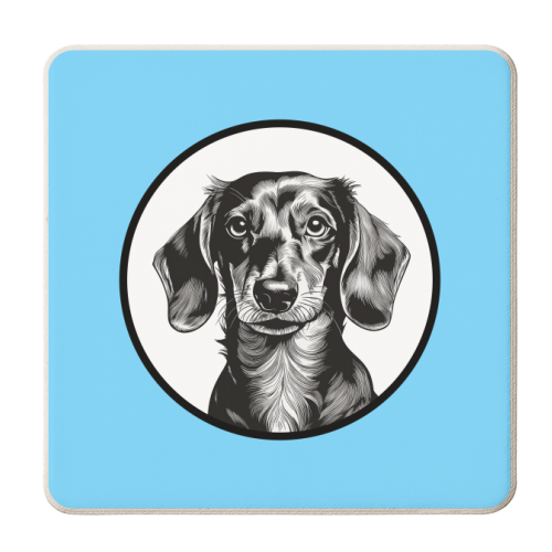 Dachshund Dog Cameo Style Portrait - personalised beer coaster by Adam Regester