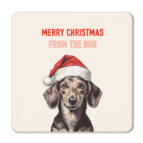 Dachshund Dog Festive Christmas Greeting - personalised beer coaster by Adam Regester