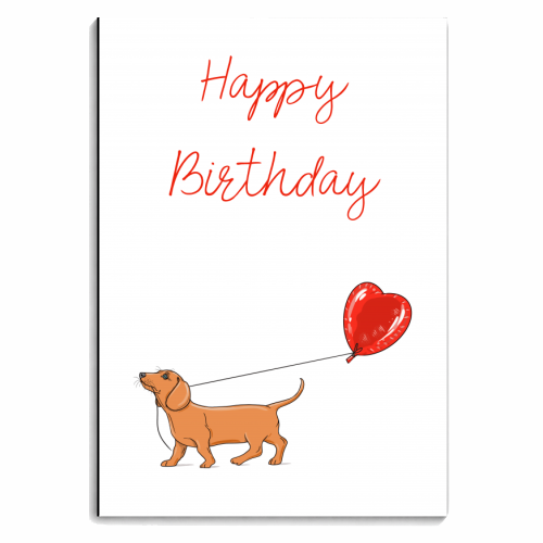 Dachshund Love Birthday Greeting - personalised A4, A5, A6 notebook by Adam Regester