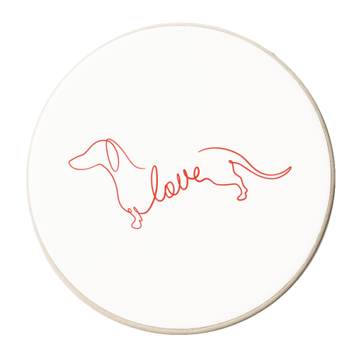 Dachshund Love - personalised beer coaster by Lisa Wardle