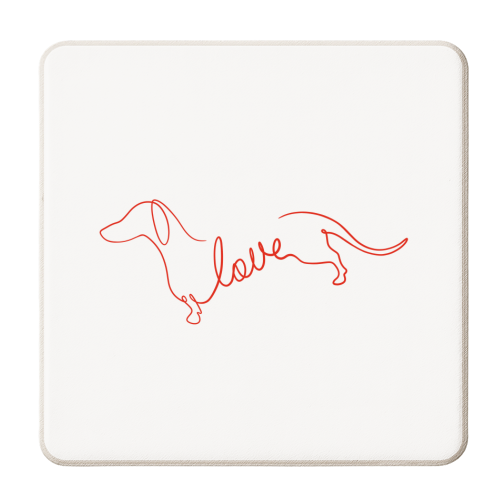 Dachshund Love - personalised beer coaster by Lisa Wardle